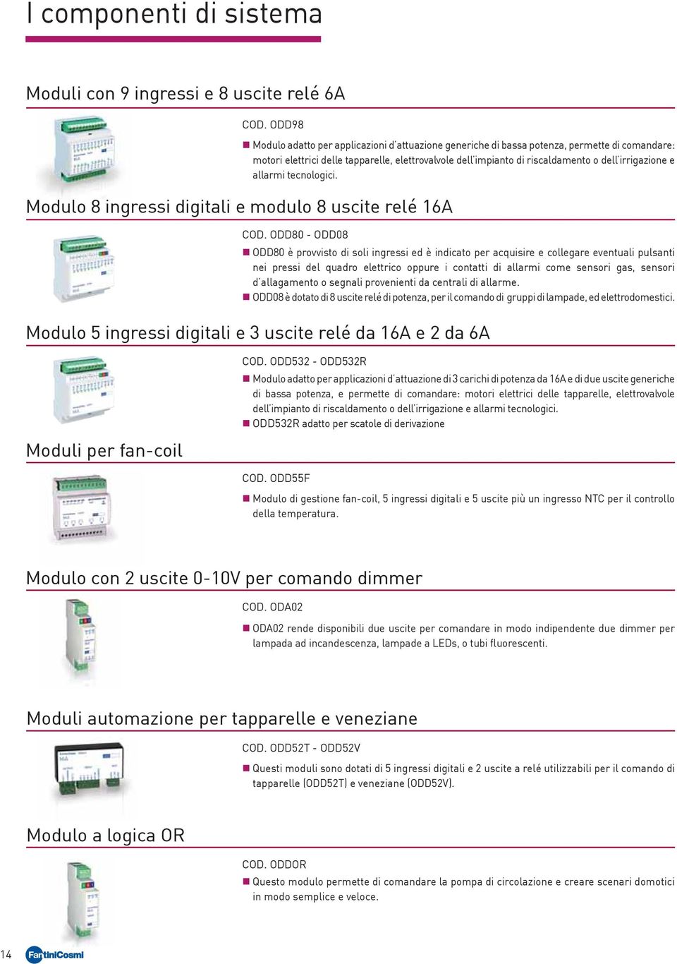 elettrovalvole dell impianto di riscaldamento o dell irrigazione e allarmi tecnologici. COD.