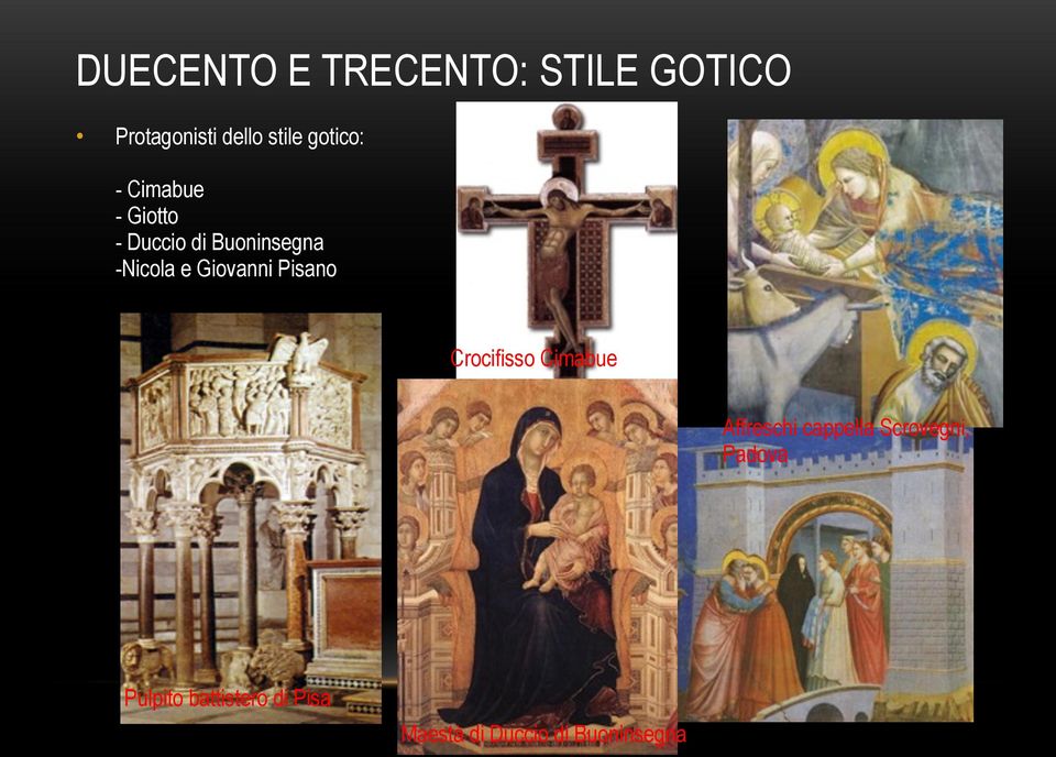 Giovanni Pisano Crocifisso Cimabue Affreschi cappella