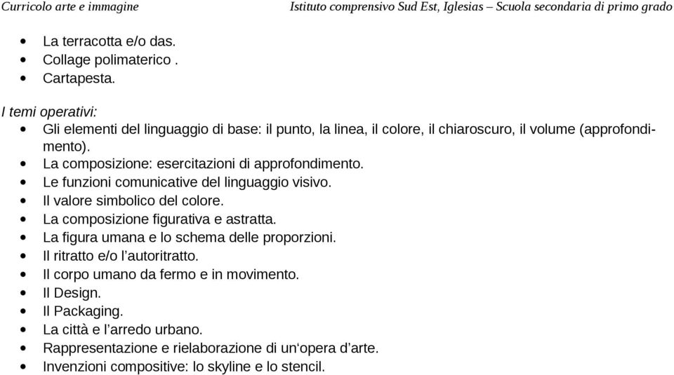 La composizione: esercitazioni di approfondimento. Le funzioni comunicative del linguaggio visivo. Il valore simbolico del colore.