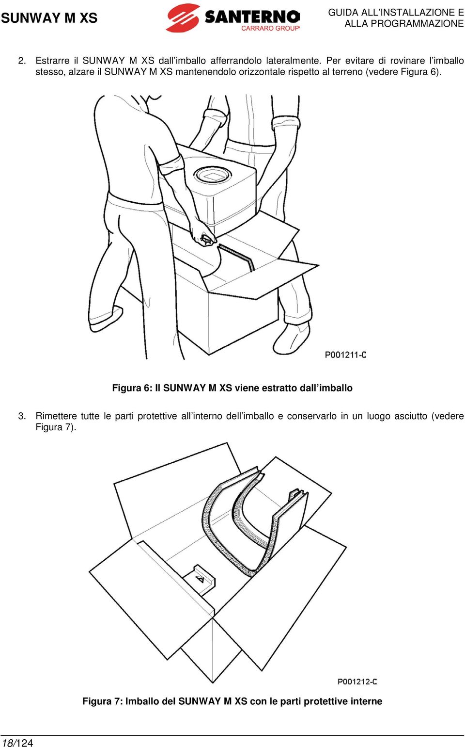 Figura 6). Figura 6: Il SUNWAY M XS viene estratto dall imballo 3.