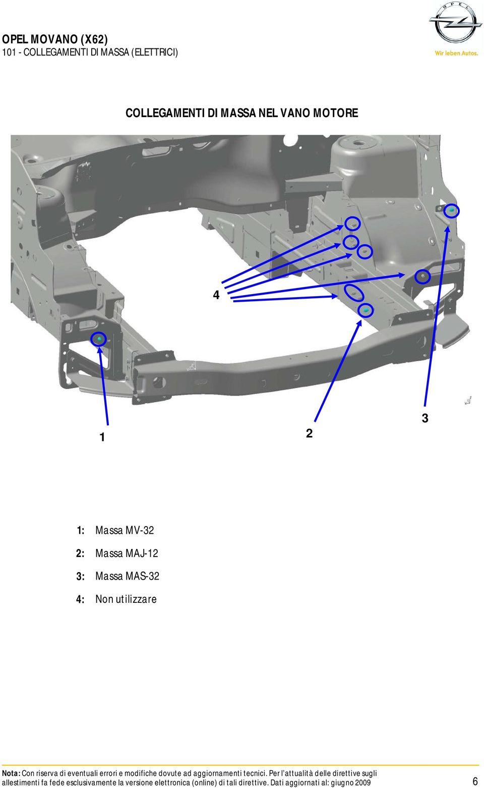 VANO MOTORE 4 1 2 3 1: Massa MV-32 2: