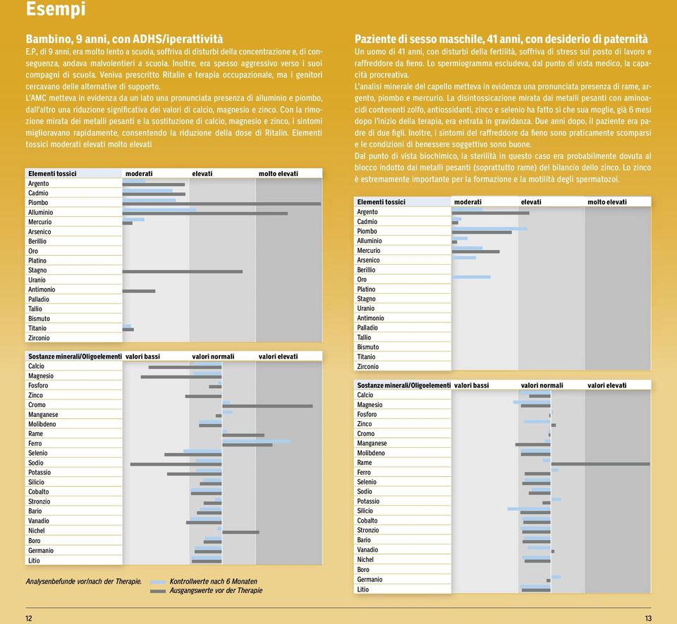 L AMC metteva in evidenza da un lato una pronunciata presenza di alluminio e piombo, dall altro una riduzione signifi cativa dei valori di calcio, magnesio e zinco.