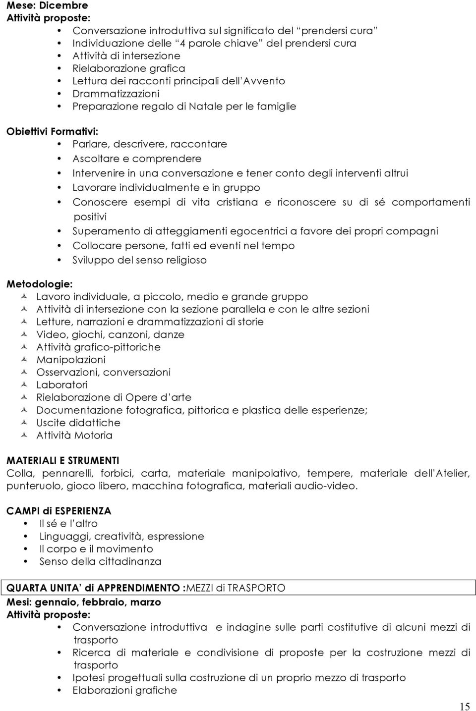 una conversazione e tener conto degli interventi altrui Lavorare individualmente e in gruppo Conoscere esempi di vita cristiana e riconoscere su di sé comportamenti positivi Superamento di