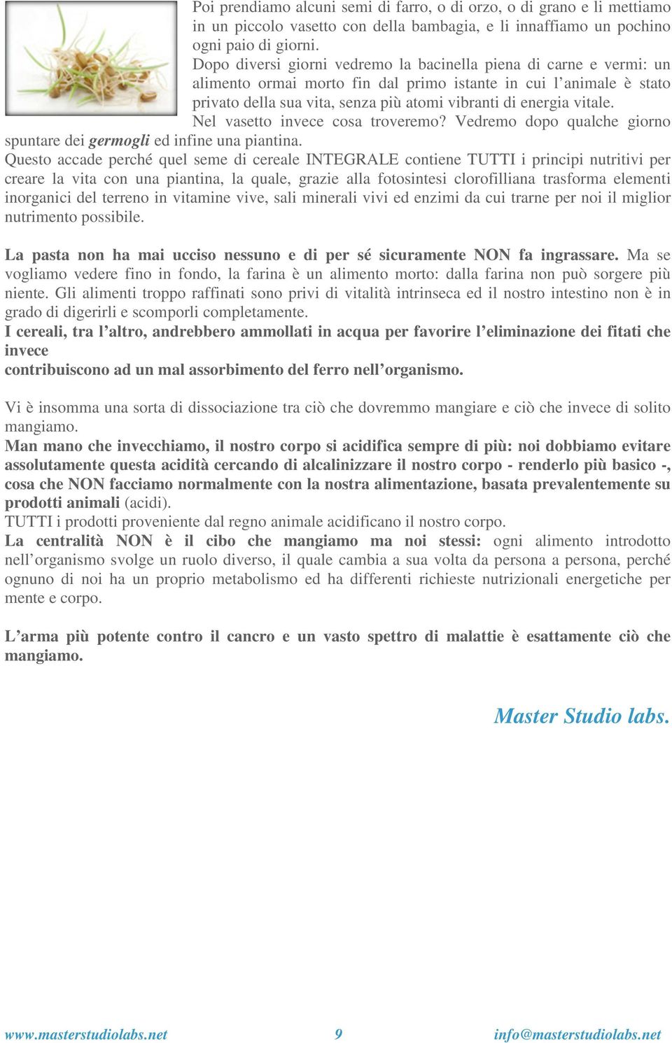 vitale. Nel vasetto invece cosa troveremo? Vedremo dopo qualche giorno spuntare dei germogli ed infine una piantina.