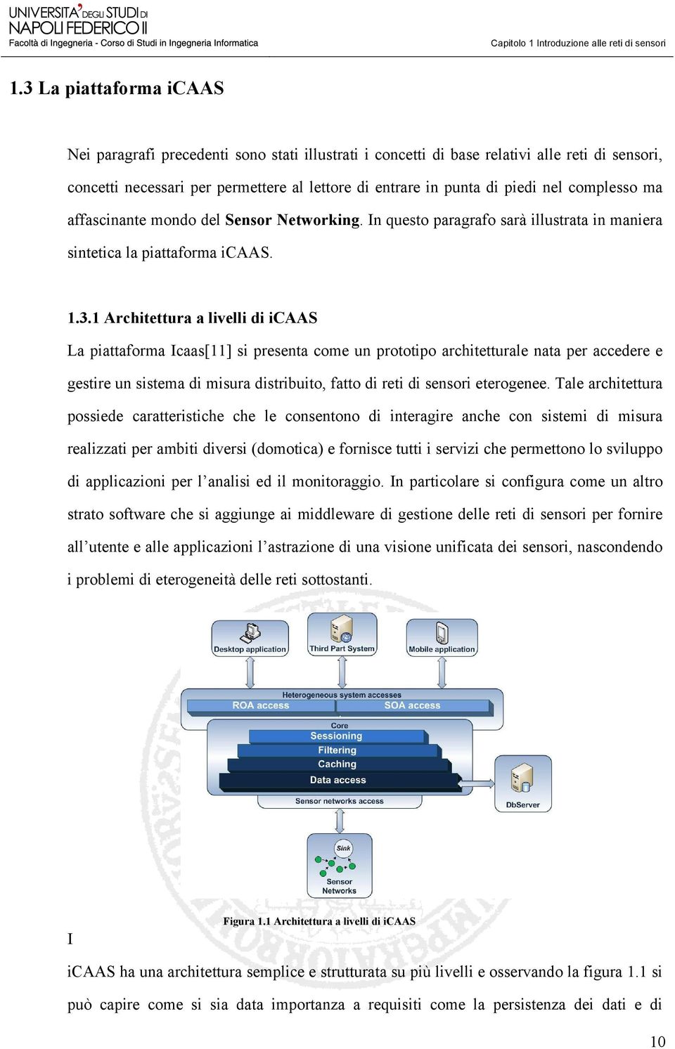 complesso ma affascinante mondo del Sensor Networking. In questo paragrafo sarà illustrata in maniera sintetica la piattaforma icaas. 1.3.