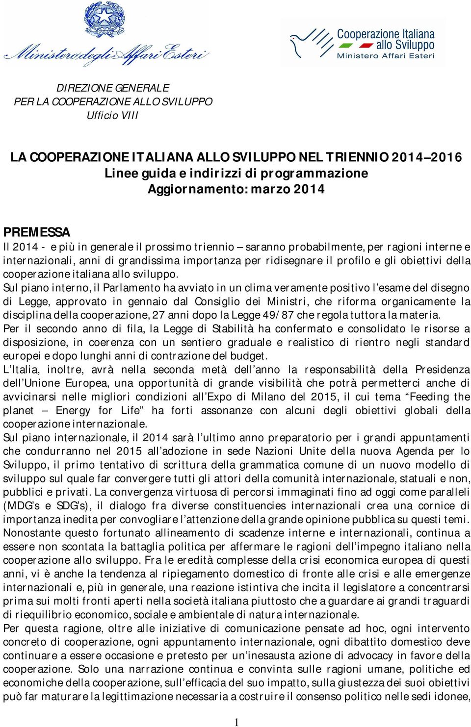 cooperazione italiana allo sviluppo.