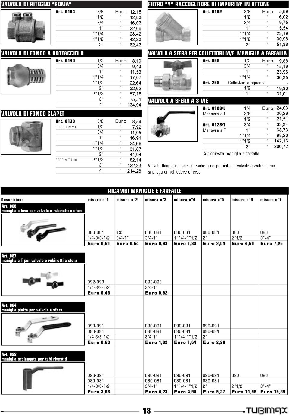 0130 3/8 8,54 SEDE GOMMA 7,92 11,05 16,91 1 24,69 1 31,87 2 44,94 SEDE METALLO 2 82,14 3 122,33 4 214,26 FILTRO Y RACCOGLITORE DI IMPURITA IN OTTONE Art.