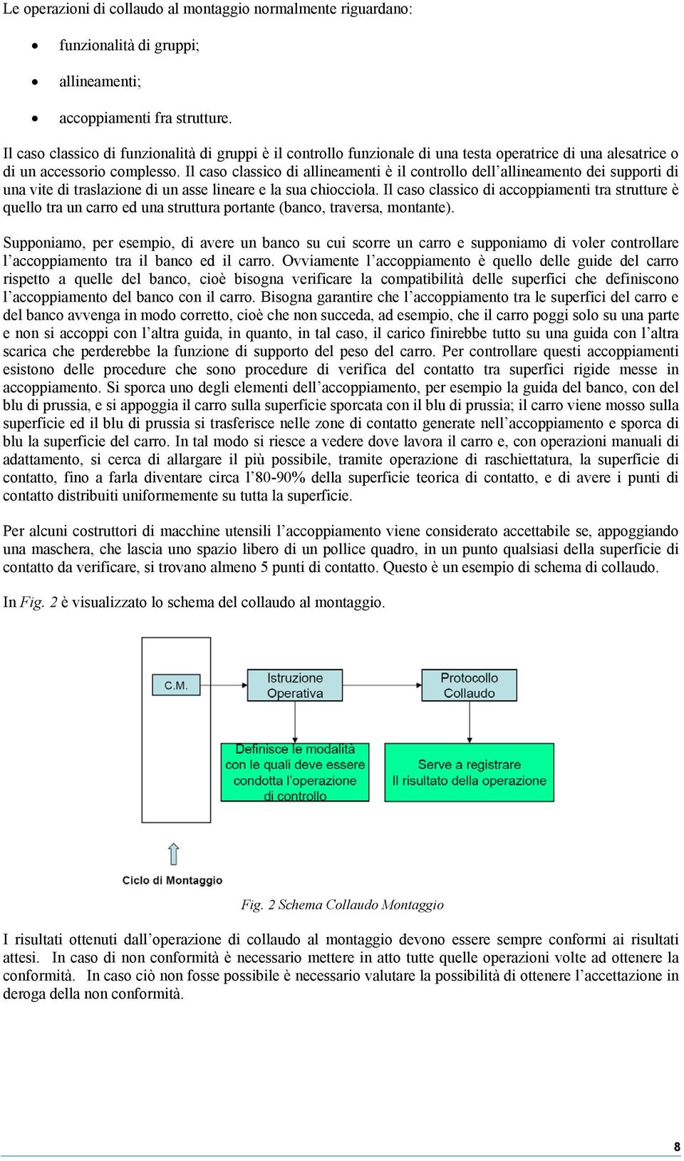 Il caso classico di allineamenti è il controllo dell allineamento dei supporti di una vite di traslazione di un asse lineare e la sua chiocciola.