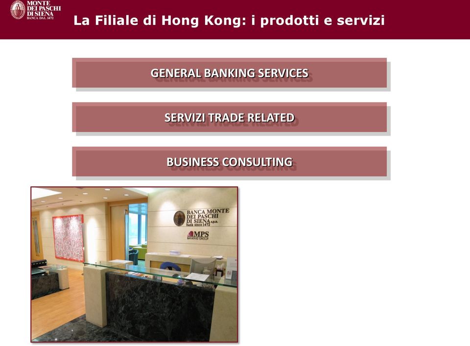 BANKING SERVICES SERVIZI