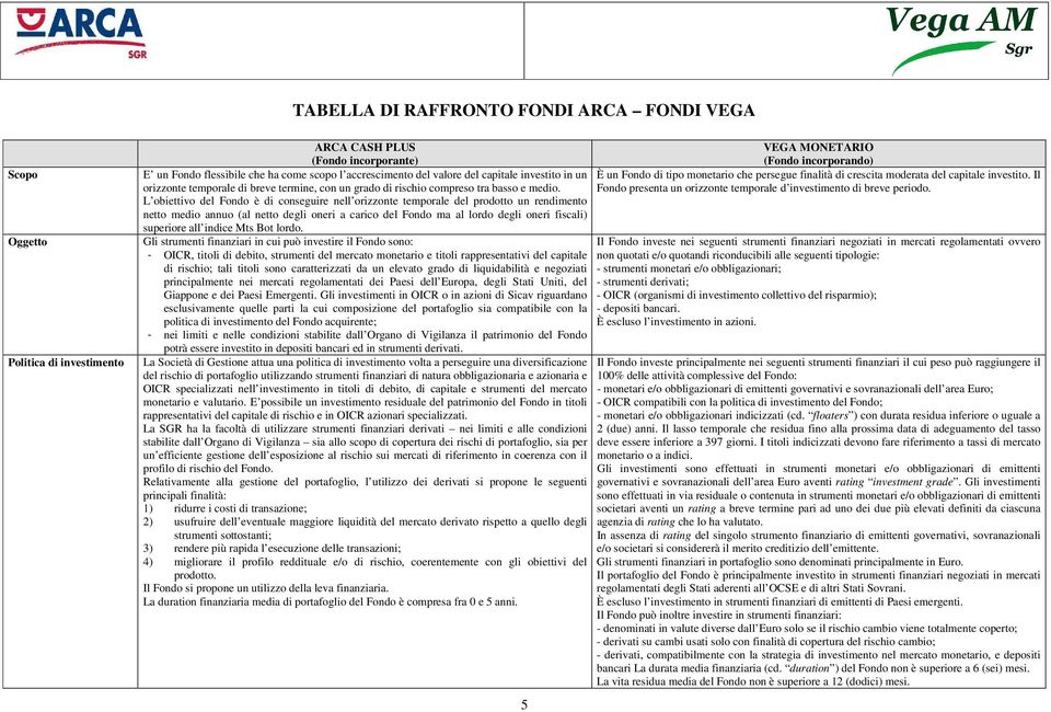 L obiettivo del Fondo è di conseguire nell orizzonte temporale del prodotto un rendimento netto medio annuo (al netto degli oneri a carico del Fondo ma al lordo degli oneri fiscali) superiore all