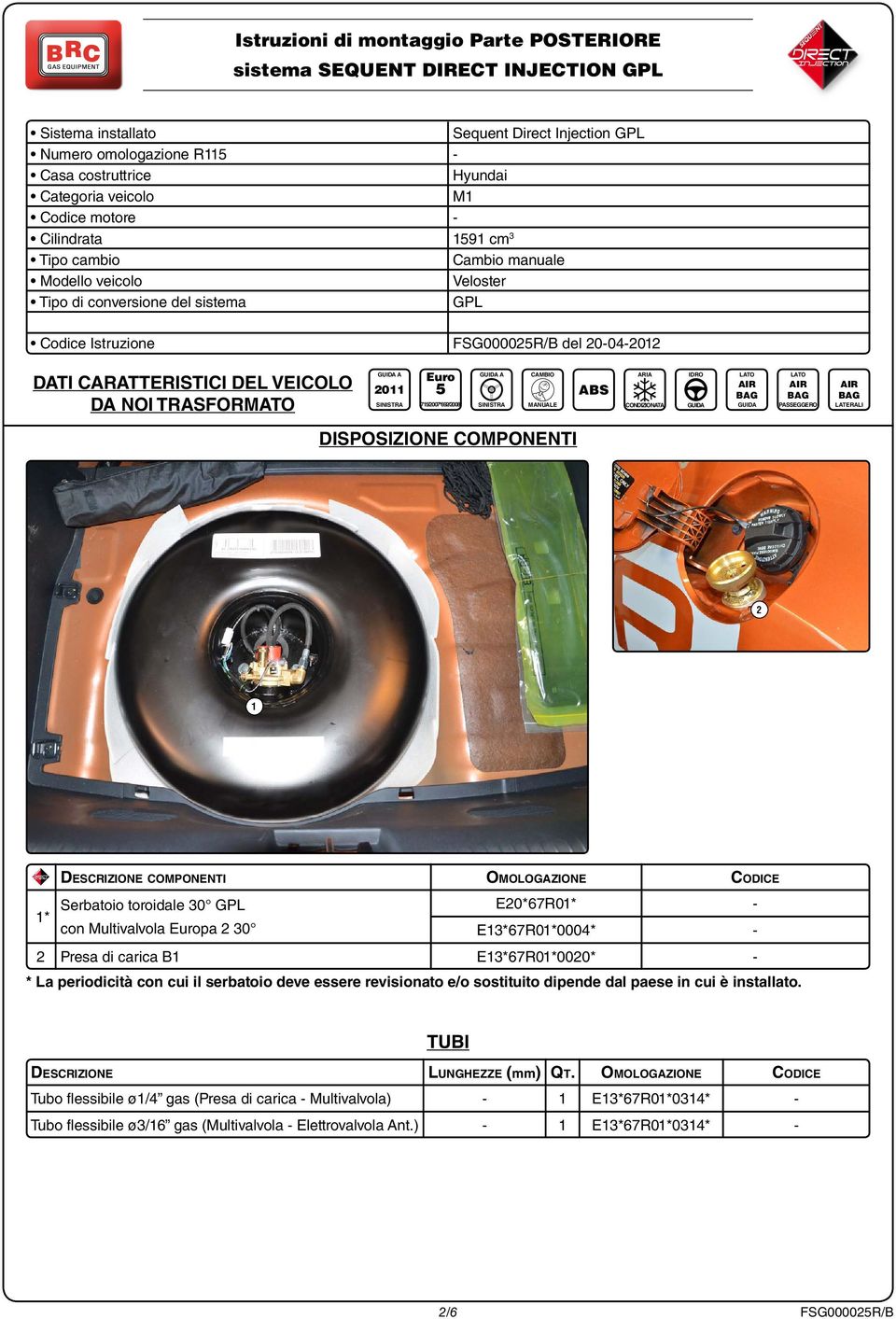 CARATTERISTICI DEL VEICOLO DA NOI TRASFORMATO GUIDA A 2011 SINISTRA Euro 5 715/2007*692/2008 GUIDA A SINISTRA CAMBIO MANUALE ABS ARIA CONDIZIONATA IDRO GUIDA LATO AIR BAG GUIDA LATO AIR BAG