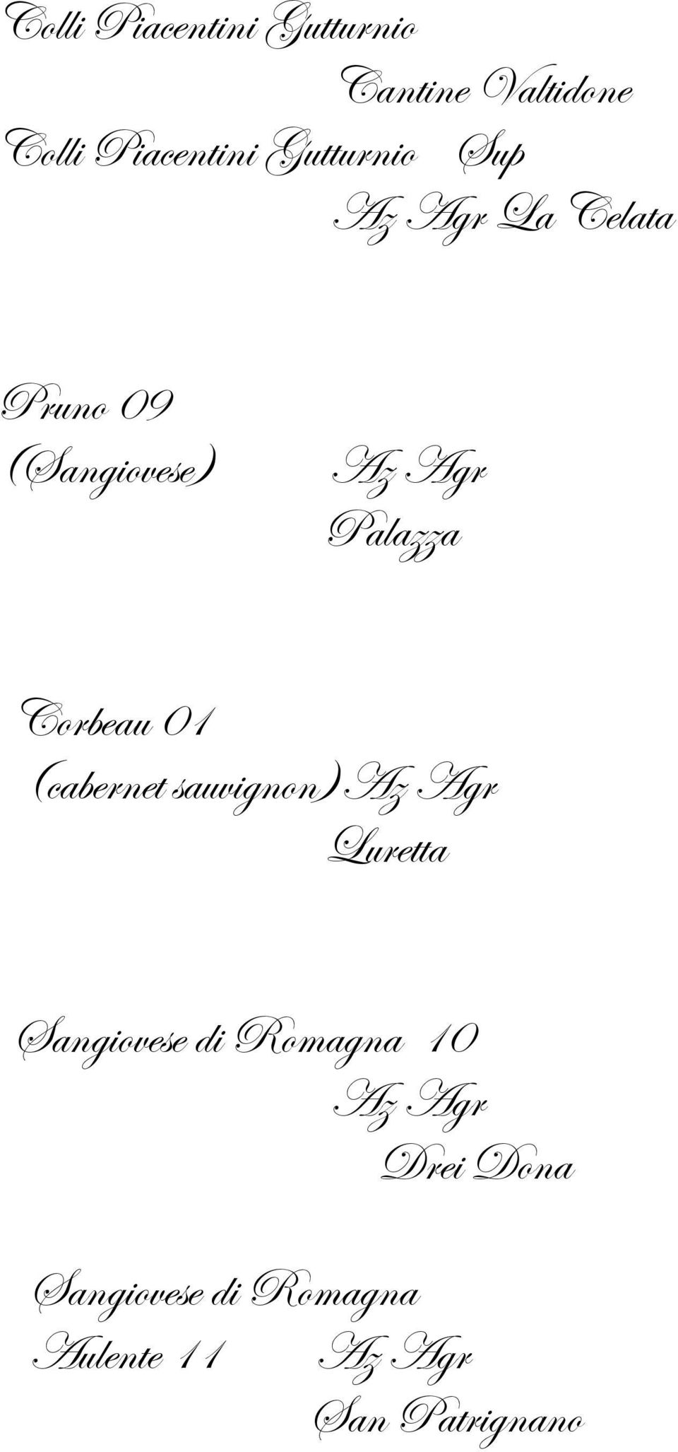 Palazza Corbeau 01 (cabernet sauvignon) Luretta Sangiovese