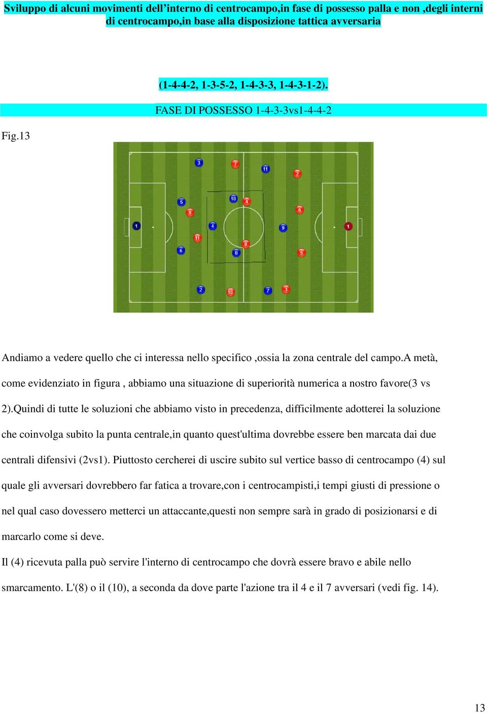 a metà, come evidenziato in figura, abbiamo una situazione di superiorità numerica a nostro favore(3 vs 2).