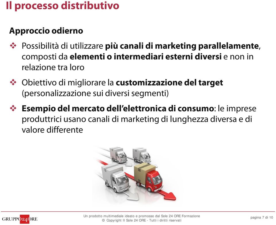 customizzazione del target (personalizzazione sui diversi segmenti) Esempio del mercato dell elettronica di