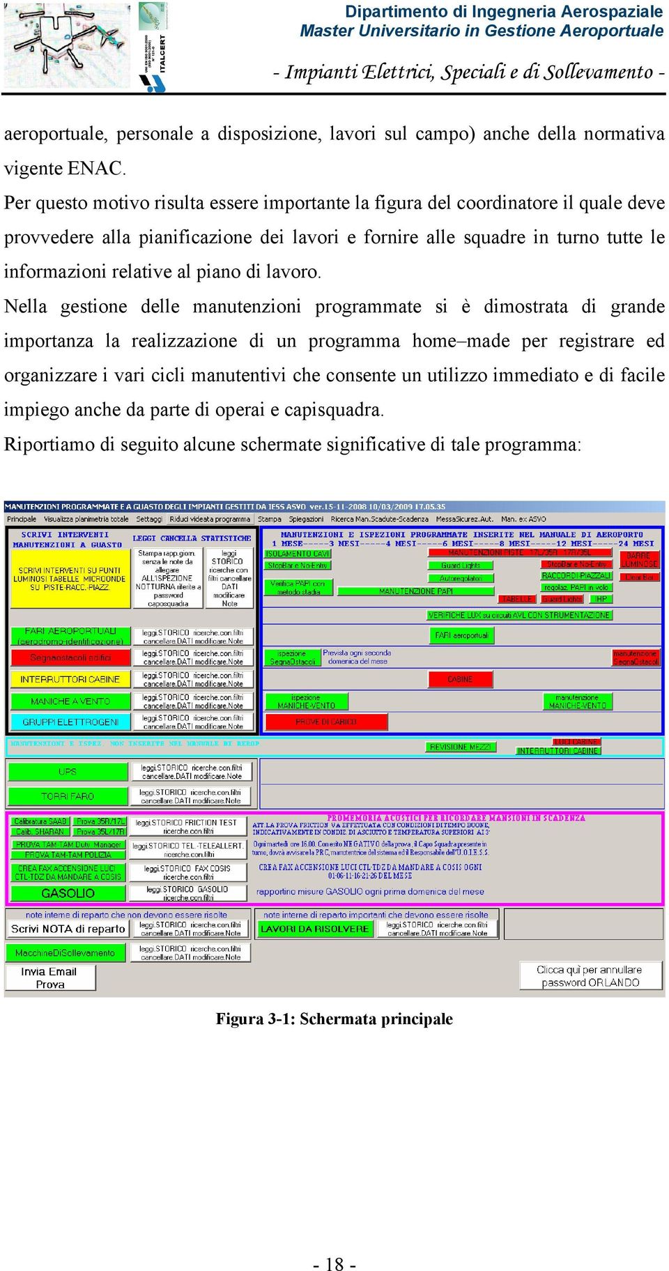 relative al piano di lavoro.