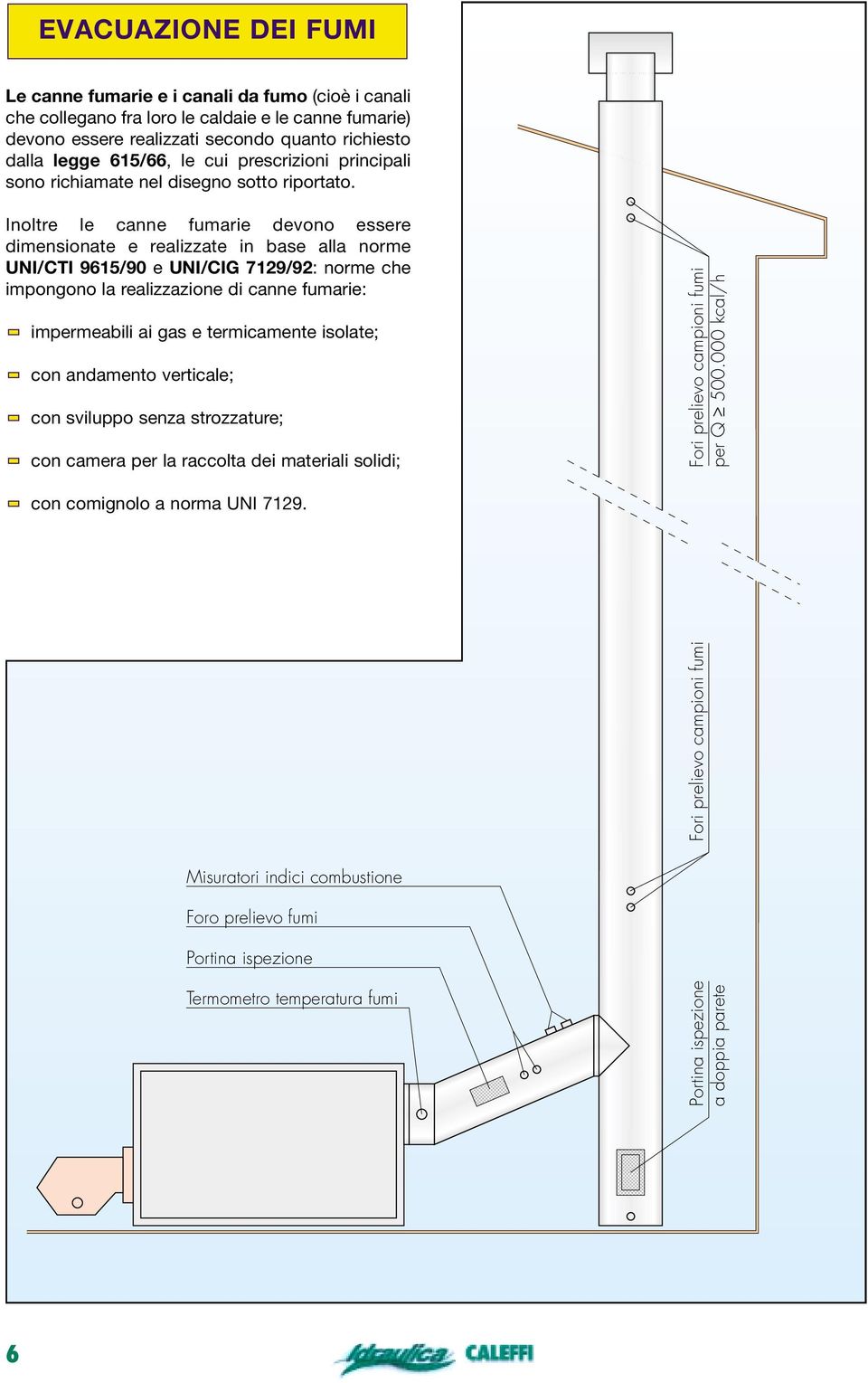 Inoltre le canne fumarie devono essere dimensionate e realizzate in base alla norme UNI/CTI 9615/90 e UNI/CIG 7129/92: norme che impongono la realizzazione di canne fumarie: impermeabili ai gas e