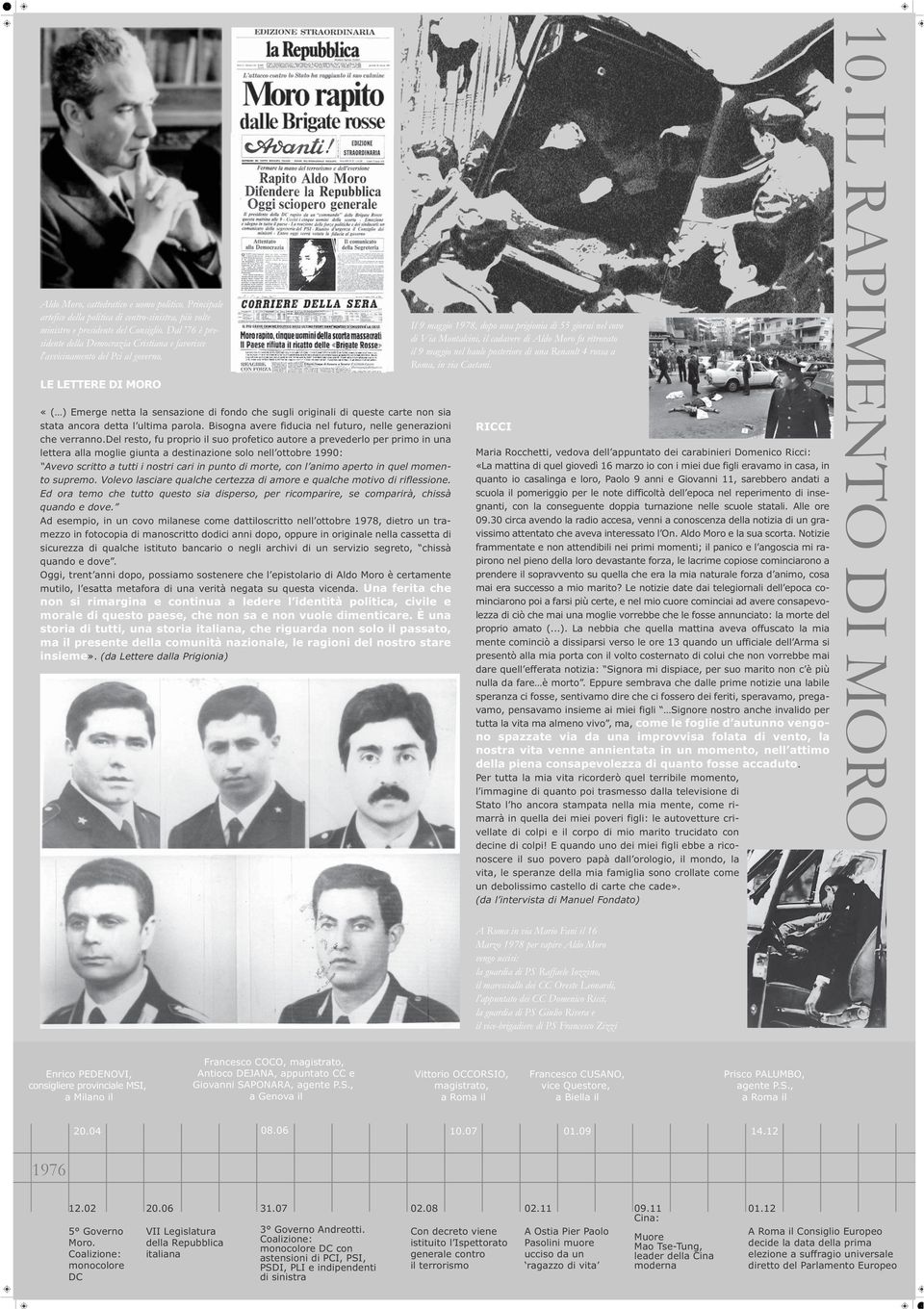 LE LETTERE DI MORO Il 9 maggio 1978, dopo una prigionia di 55 giorni nel covo di Via Montalcini, il cadavere di Aldo Moro fu ritrovato il 9 maggio nel baule posteriore di una Renault 4 rossa a Roma,