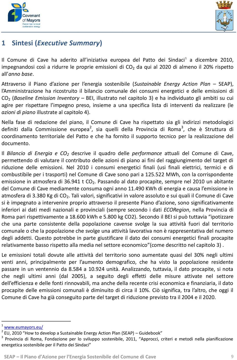 Attraverso il Piano d azione per l energia sostenibile (Sustainable Energy Action Plan SEAP), l Amministrazione ha ricostruito il bilancio comunale dei consumi energetici e delle emissioni di CO2