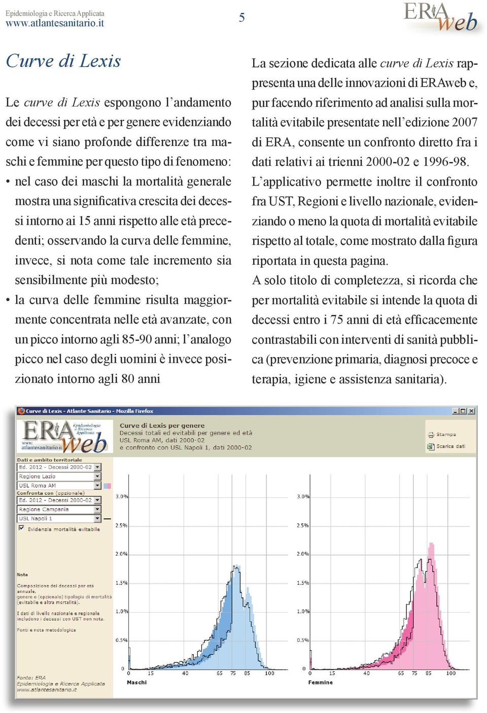 dei maschi la mortalità generale mostra una significativa crescita dei decessi intorno ai 15 anni rispetto alle età precedenti; osservando la curva delle femmine, invece, si nota come tale incremento