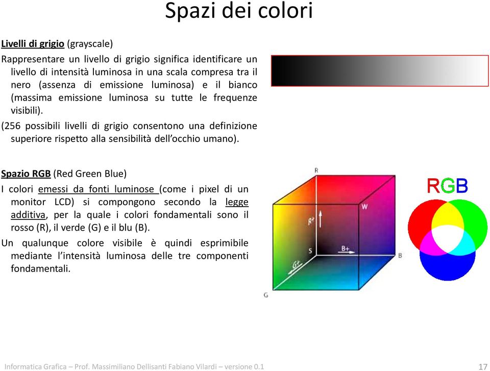 (256 possibili livelli di grigio consentono una definizione superiore rispetto alla sensibilità dell occhio umano).