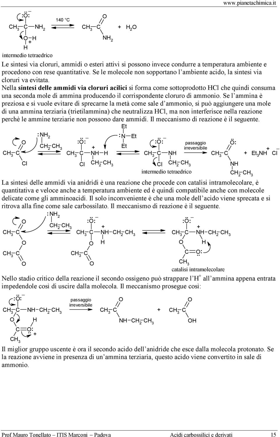 ella sintesi delle ammidi via cloruri acilici si forma come sottoprodotto l che quindi consuma una seconda mole di ammina producendo il corrispondente cloruro di ammonio.