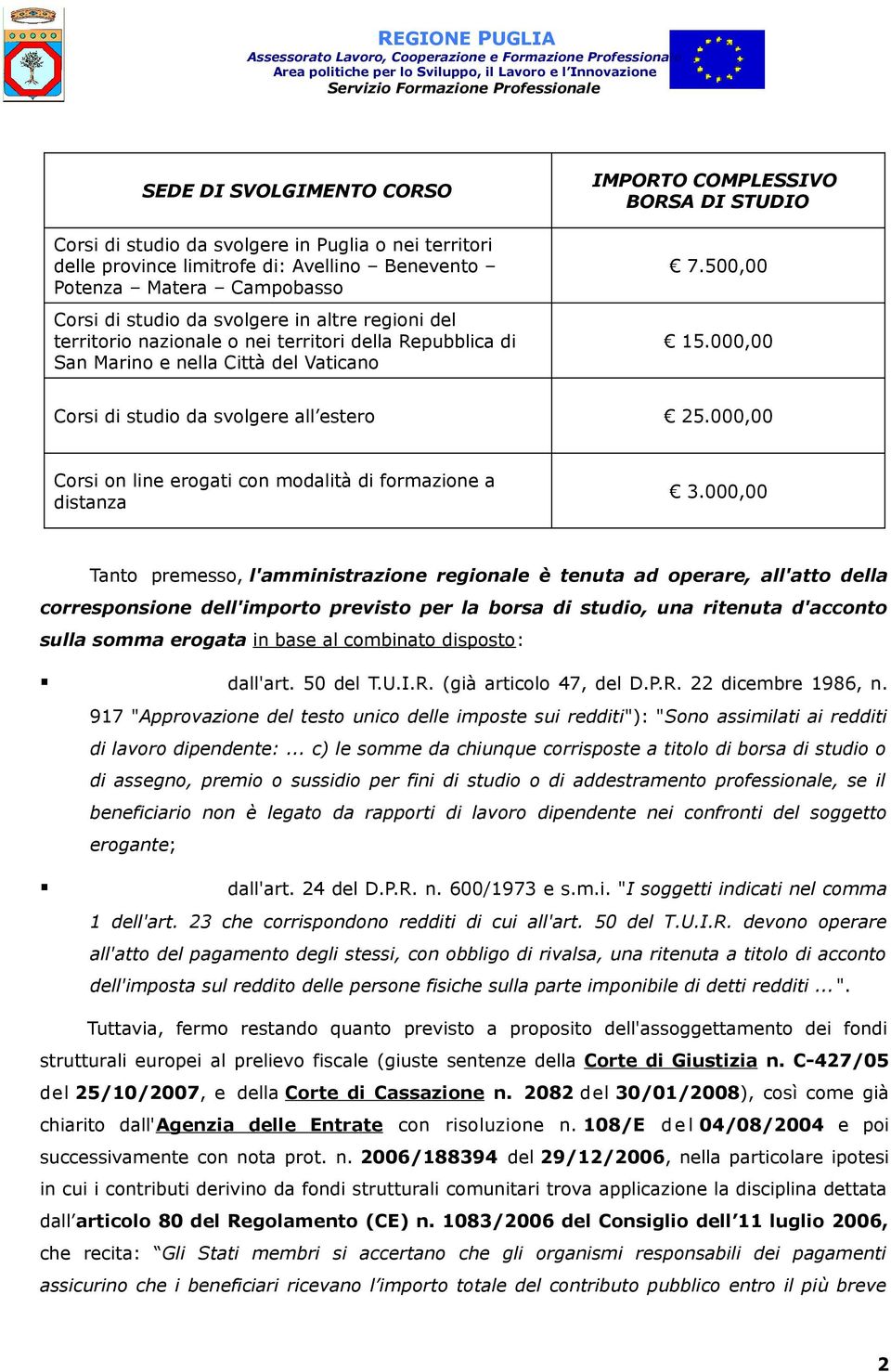 000,00 Corsi on line erogati con modalità di formazione a distanza 3.