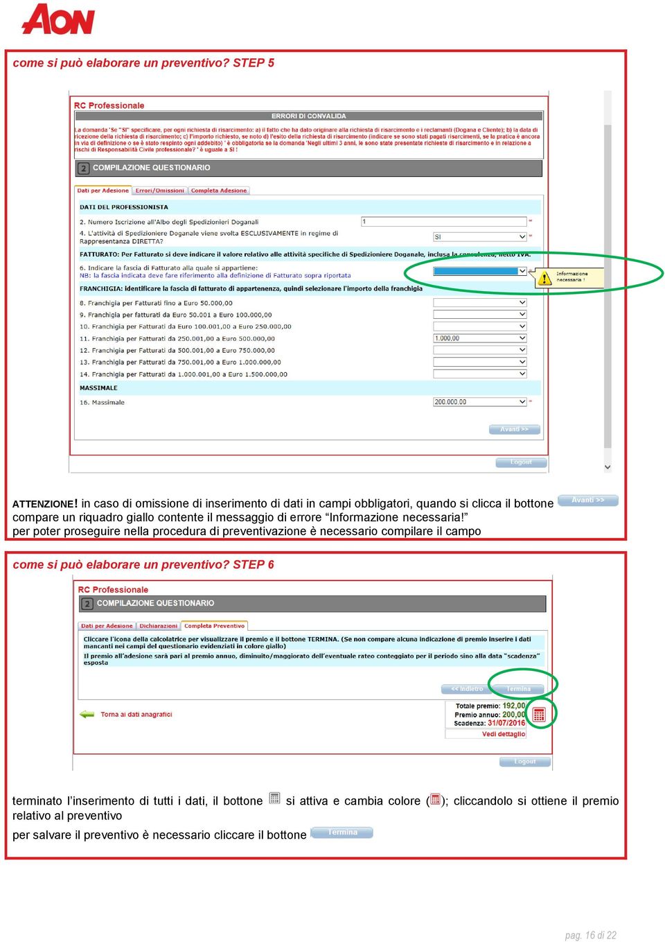 di errore Informazione necessaria!