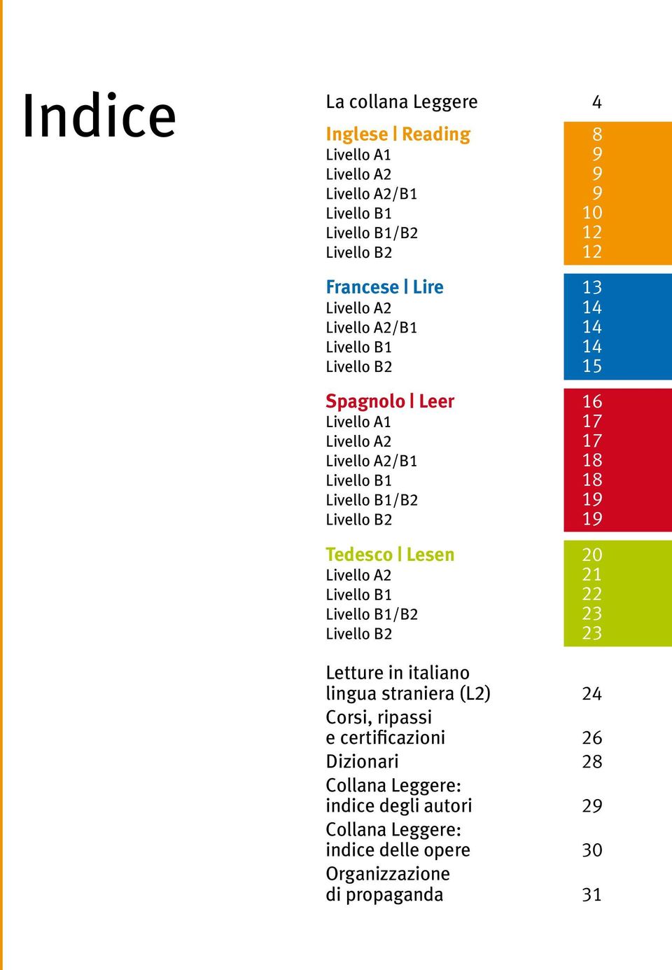 B1/B2 19 Livello B2 19 Tedesco Lesen 20 Livello A2 21 Livello B1 22 Livello B1/B2 23 Livello B2 23 Letture in italiano lingua straniera (L2) 24