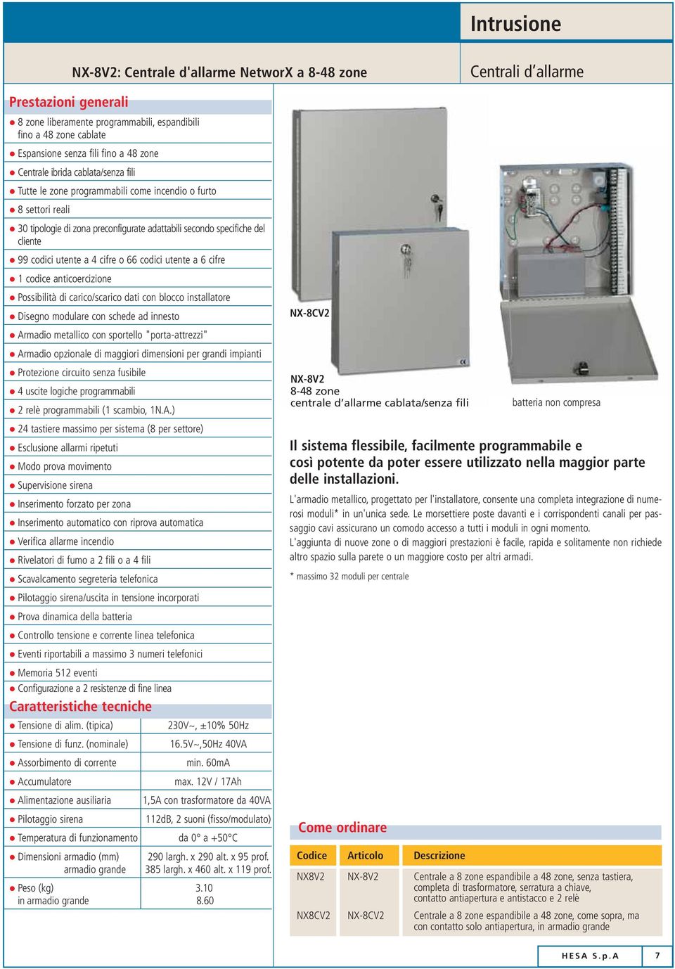 codici utente a 6 cifre 1 codice anticoercizione Possibilità di carico/scarico dati con blocco installatore Disegno modulare con schede ad innesto Armadio metallico con sportello "porta-attrezzi"