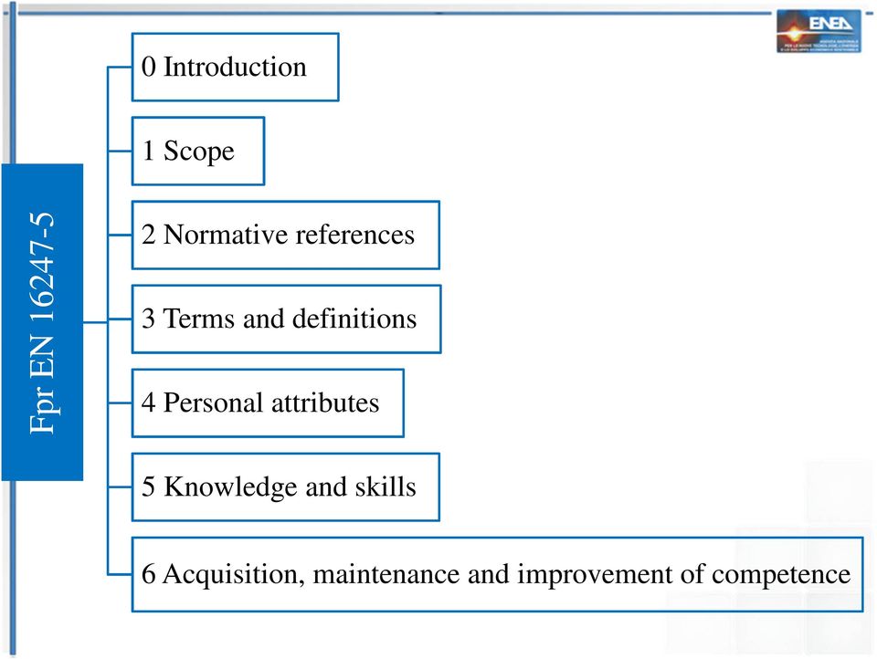 Personal attributes 5 Knowledge and skills 6