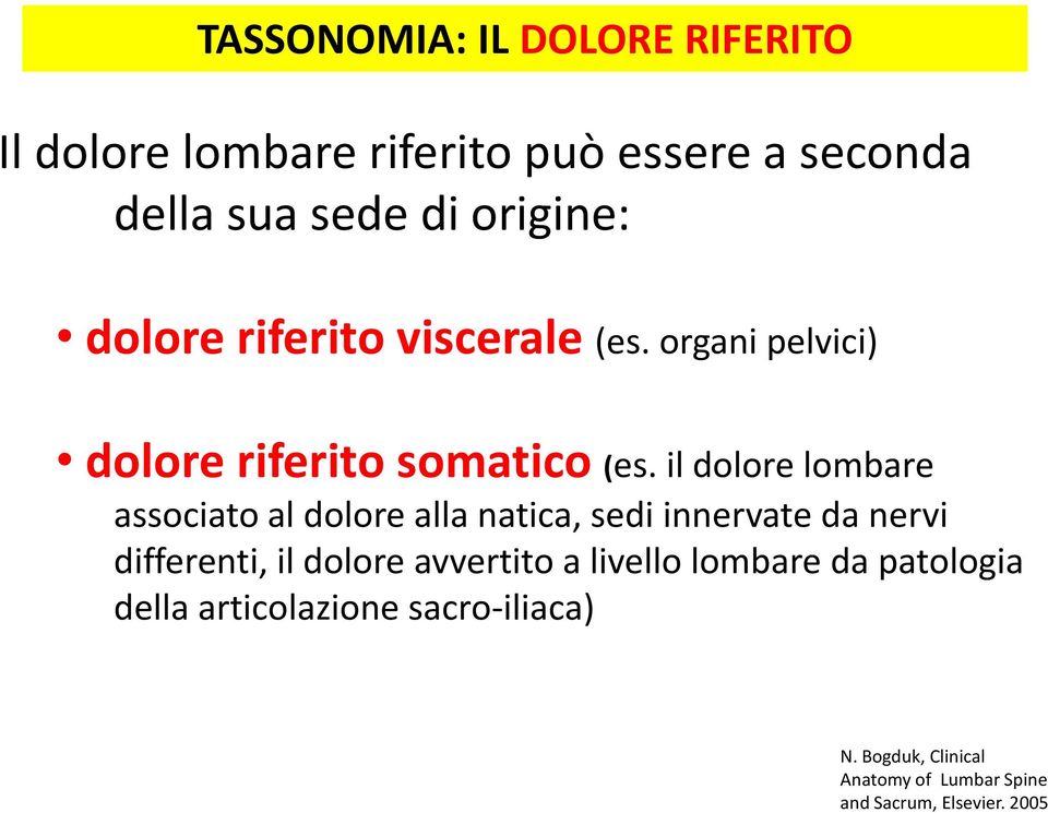 il dolore lombare associato al dolore alla natica, sedi innervate da nervi differenti, il dolore avvertito