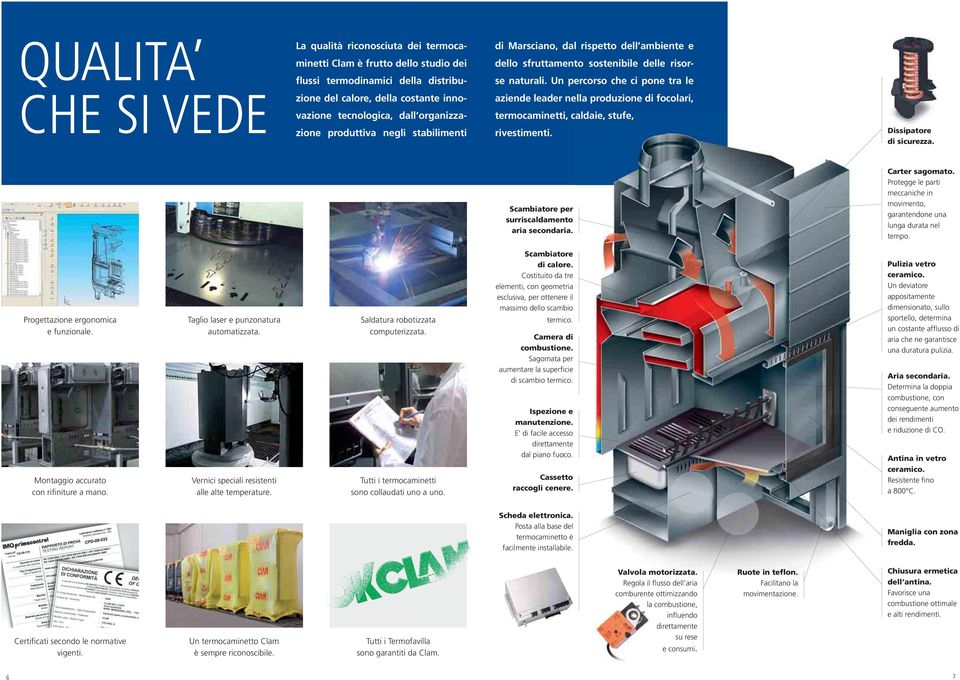 Un percorso che ci pone tra le aziende leader nella produzione di focolari, termocaminetti, caldaie, stufe, rivestimenti. Dissipatore di sicurezza. Scambiatore per surriscaldamento aria secondaria.