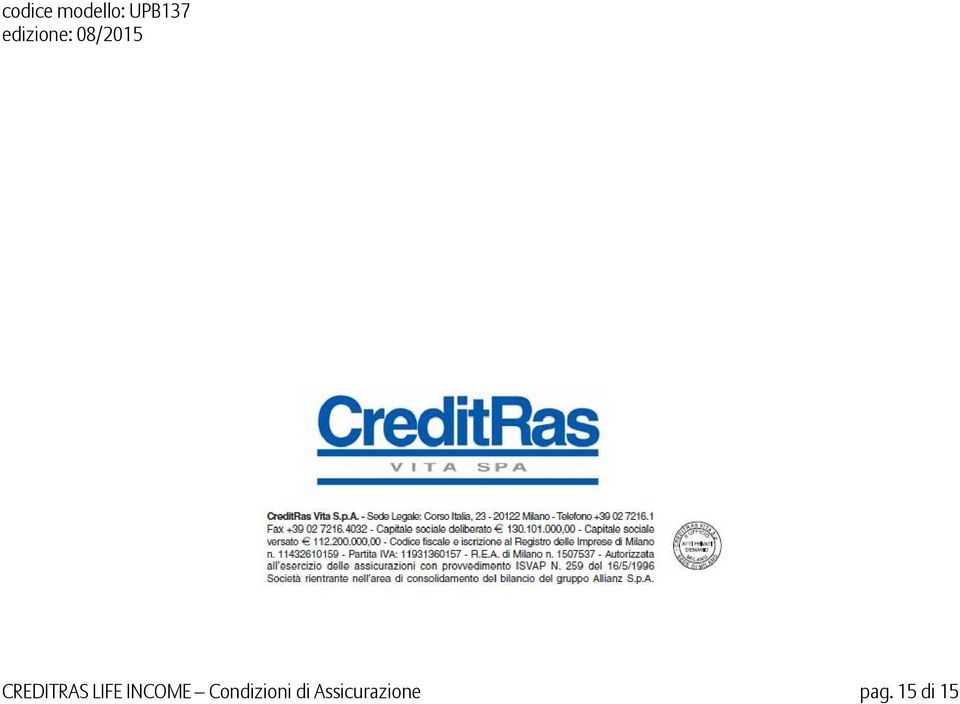 CREDITRAS LIFE INCOME