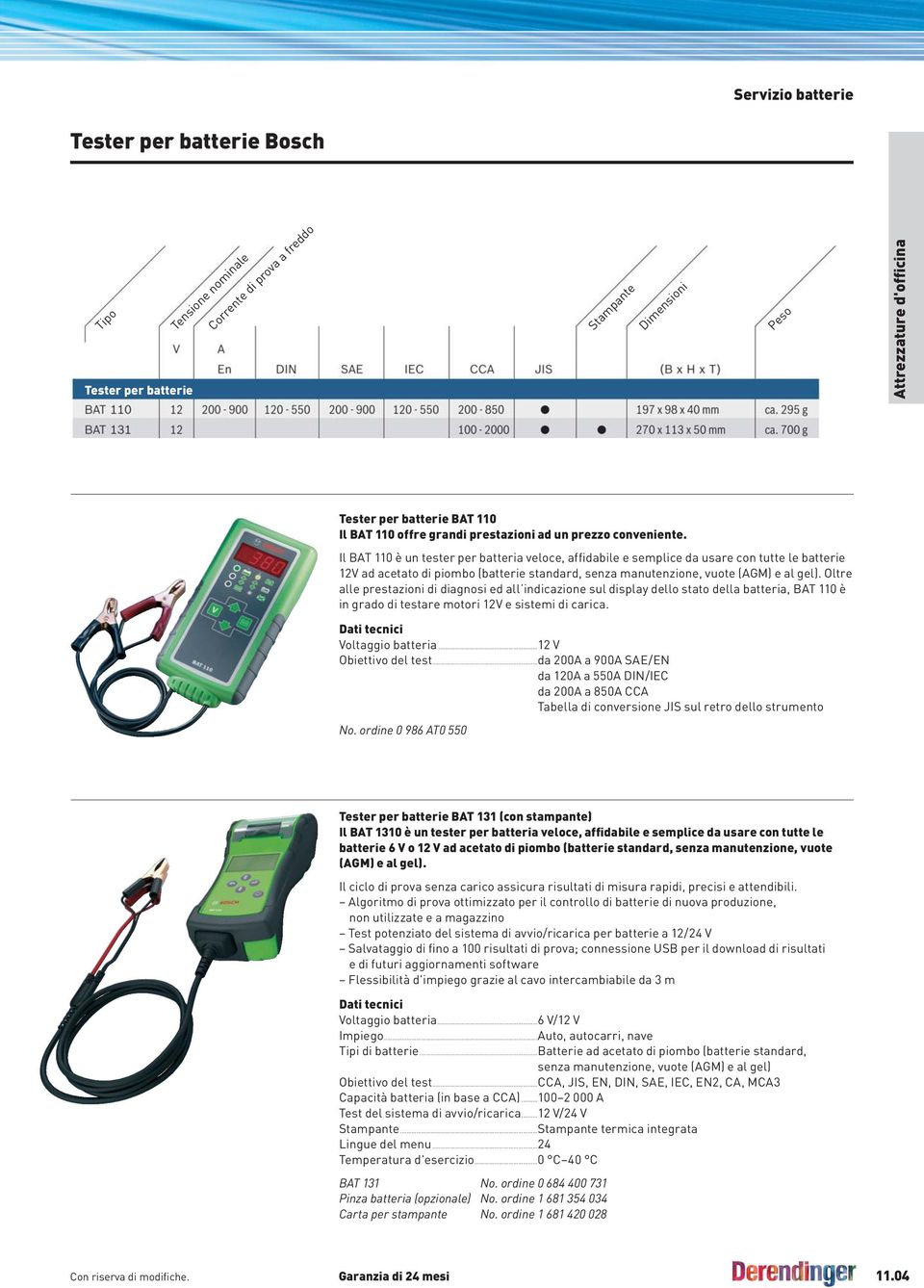 Il BAT 110 è un tester per batteria veloce, affidabile e semplice da usare con tutte le batterie 12V ad acetato di piombo (batterie standard, senza manutenzione, vuote (AGM) e al gel).