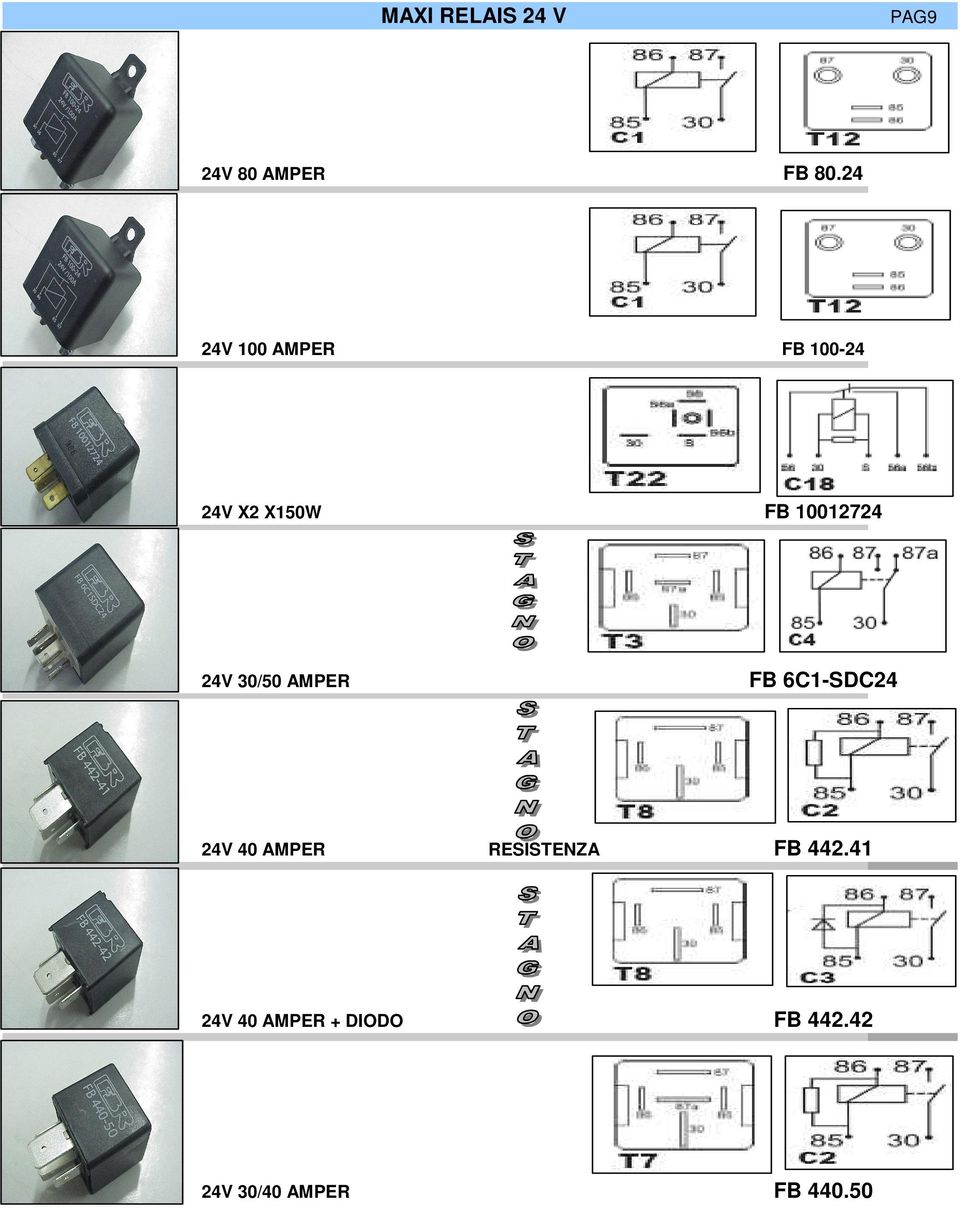 24V 30/50 AMPER FB 6C1-SDC24 24V 40 AMPER RESISTENZA