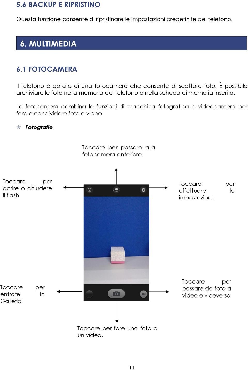 È possibile archiviare le foto nella memoria del telefono o nella scheda di memoria inserita.