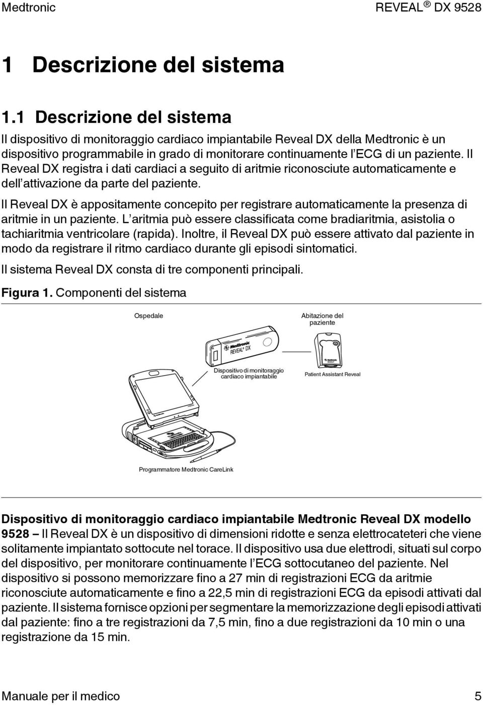 Il Reveal DX registra i dati cardiaci a seguito di aritmie riconosciute automaticamente e dell attivazione da parte del paziente.