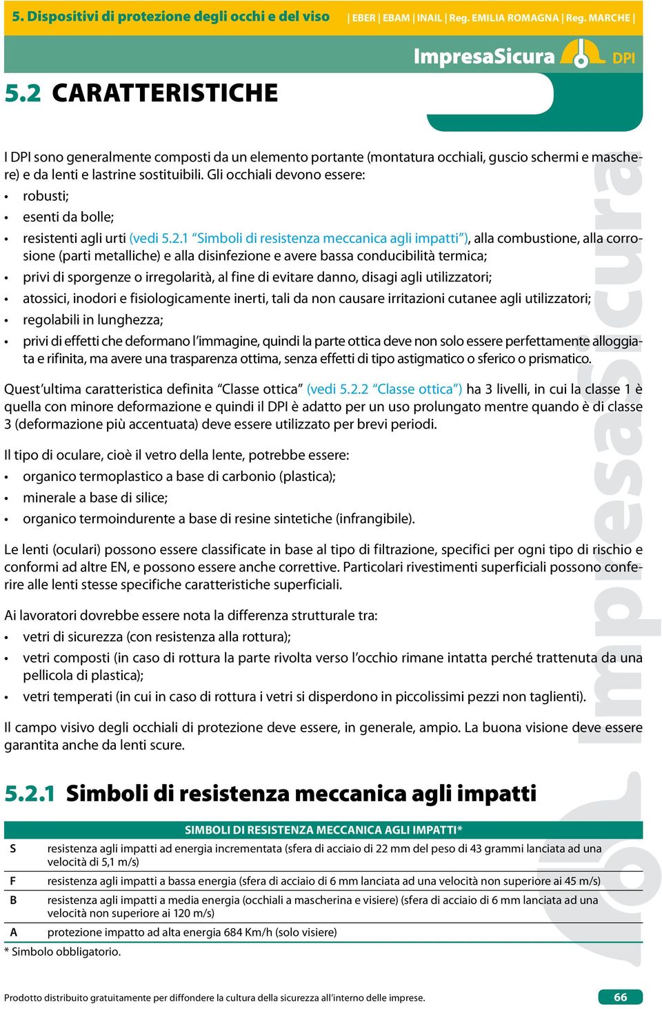 1 Simboli di resistenza meccanica agli impatti ), alla combustione, alla corrosione (parti metalliche) e alla disinfezione e avere bassa conducibilità termica; privi di sporgenze o irregolarità, al