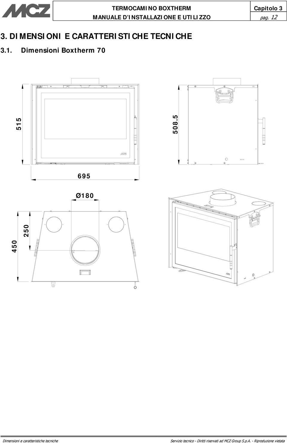 DIMENSIONI E CARATTERISTICHE TECNICHE 3.1.