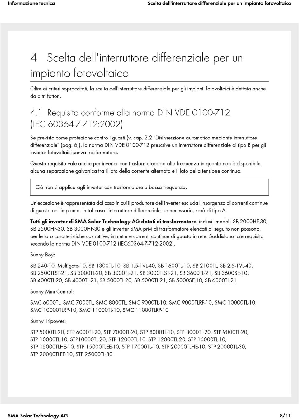 cap. 2.2 "Disinserzione automatica mediante interruttore differenziale" (pag.