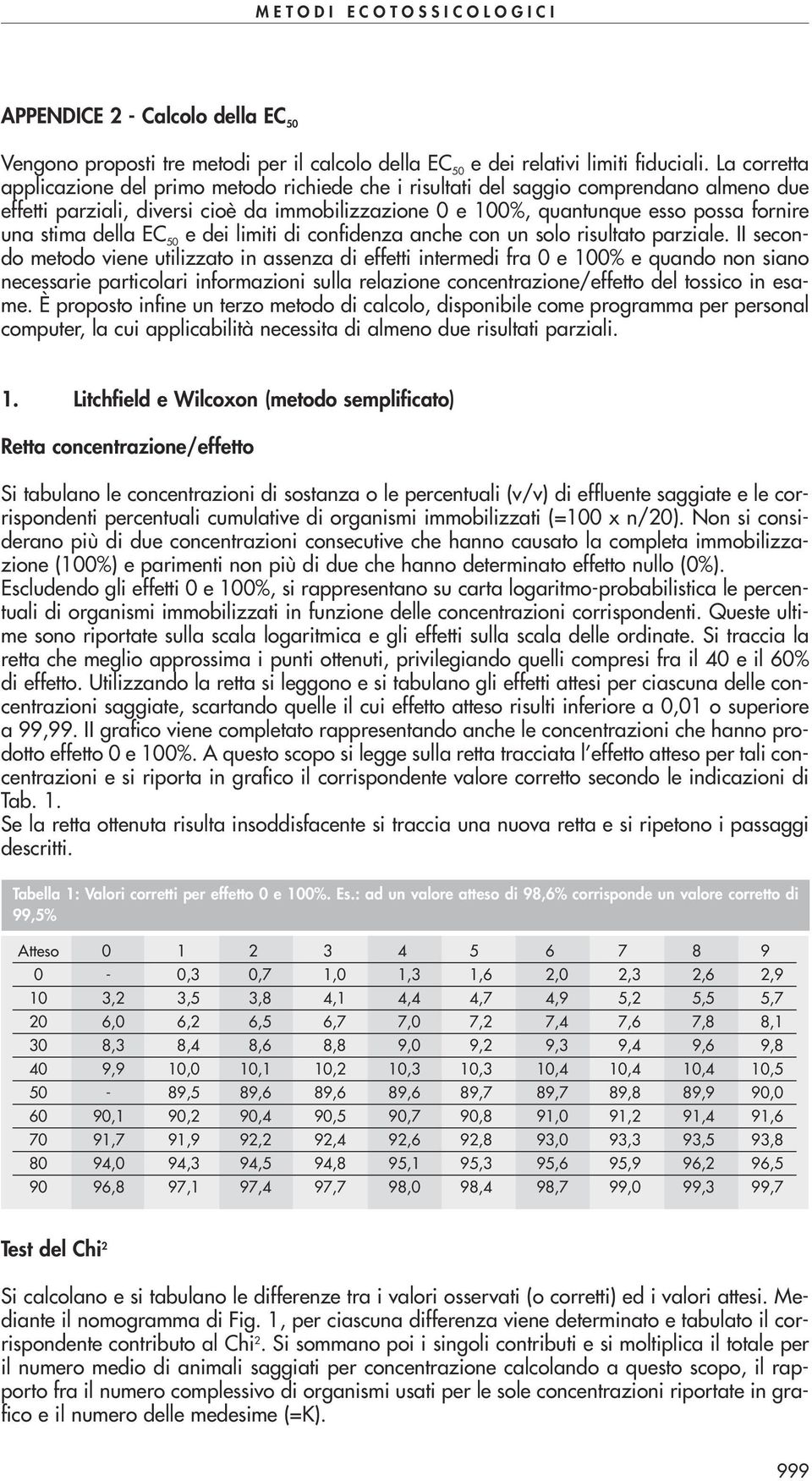 stima della EC 50 e dei limiti di confidenza anche con un solo risultato parziale.