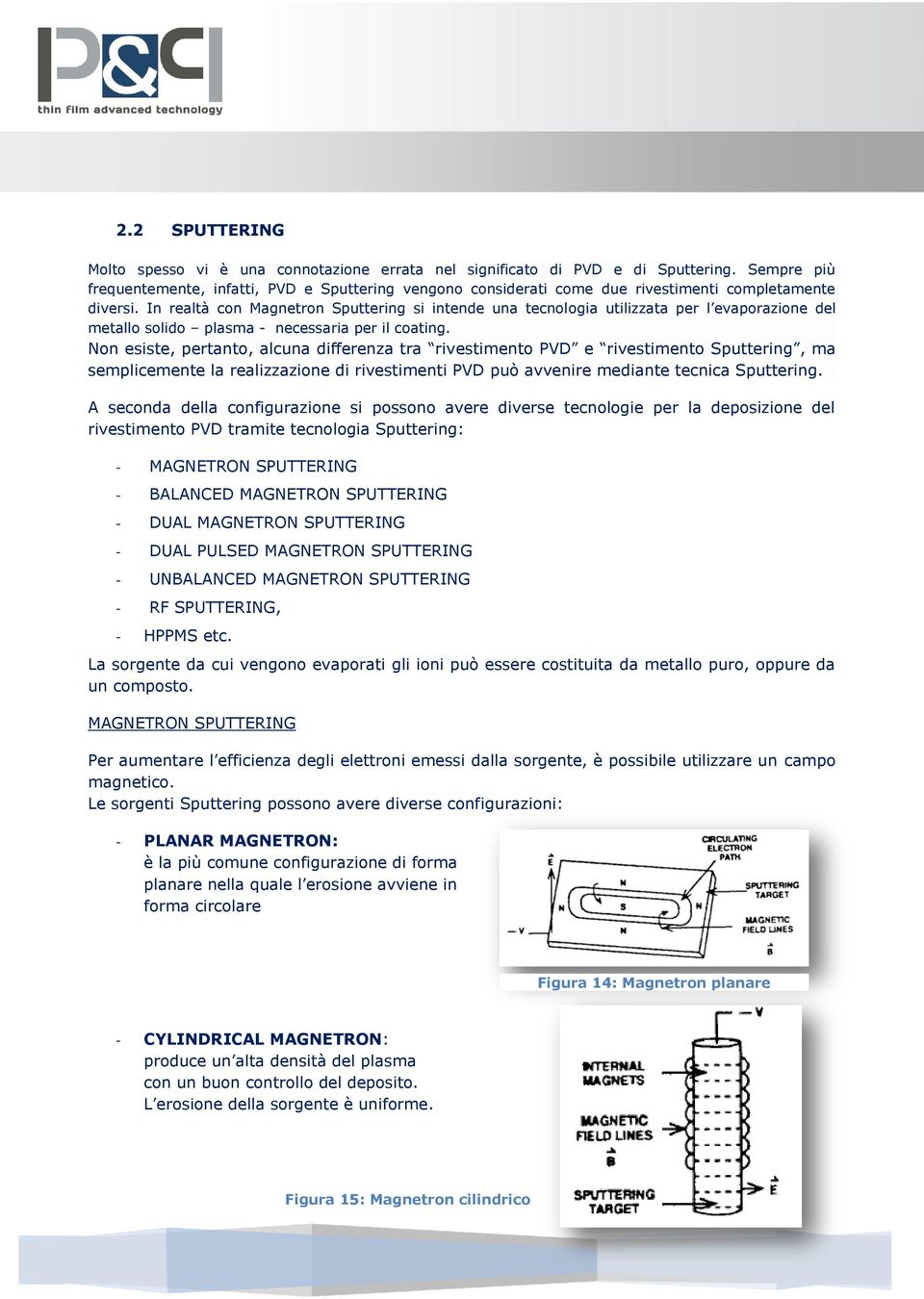 In realtà con Magnetron Sputtering si intende una tecnologia utilizzata per l evaporazione del metallo solido plasma - necessaria per il coating.