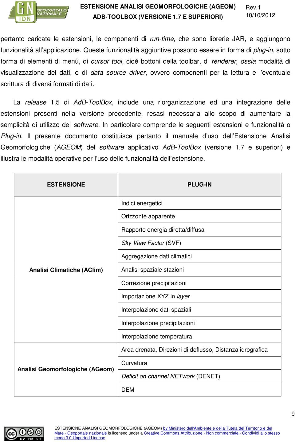 dati, o di data source driver, ovvero componenti per la lettura e l eventuale scrittura di diversi formati di dati. La release 1.