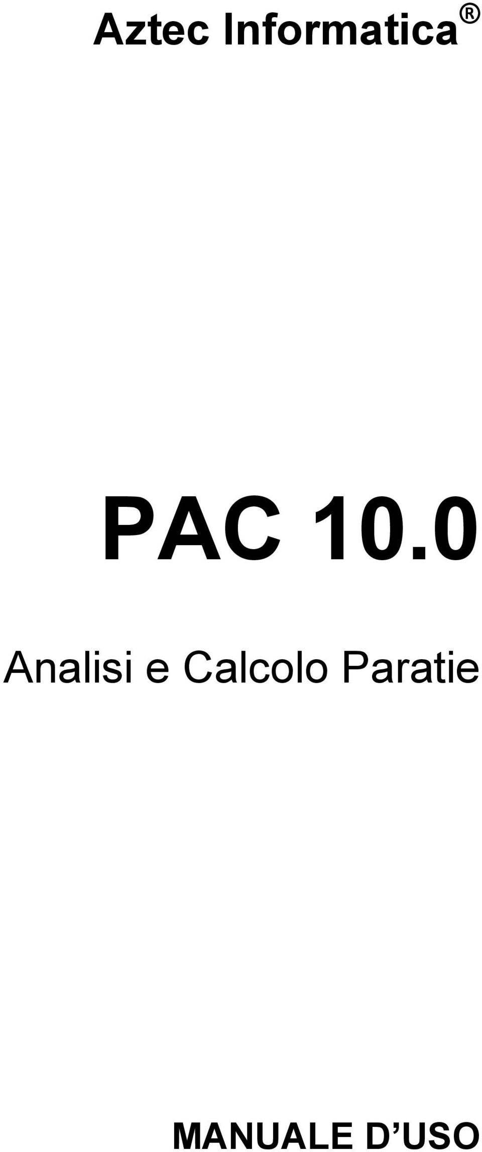 10.0 Analisi e