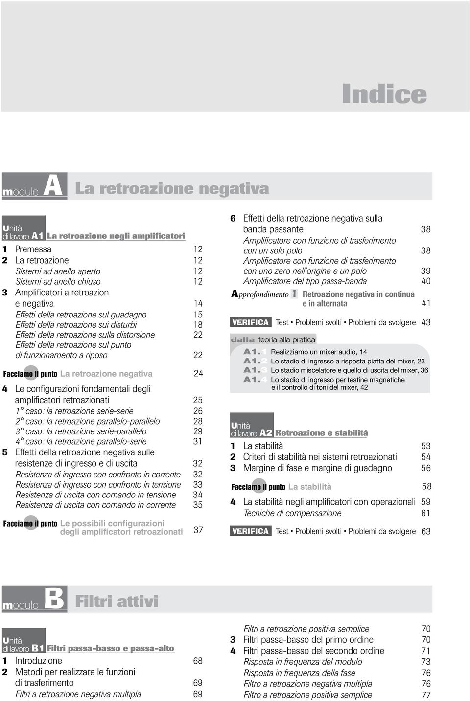 funzionamento a riposo 22 Facciamo il punto La retroazione negativa 24 4 Le configurazioni fondamentali degli amplificatori retroazionati 25 1 caso: la retroazione serie-serie 26 2 caso: la