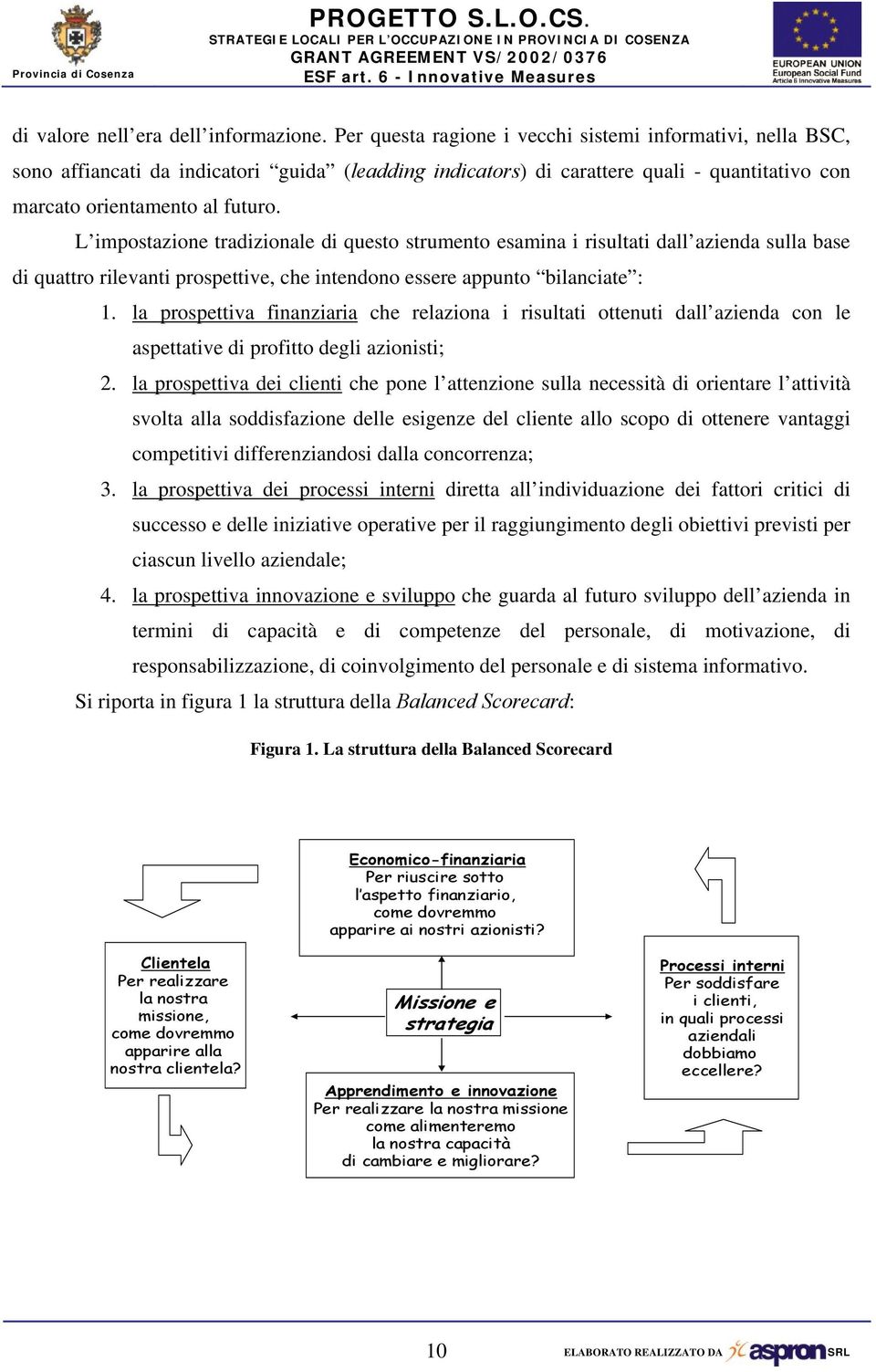 L impostazione tradizionale di questo strumento esamina i risultati dall azienda sulla base di quattro rilevanti prospettive, che intendono essere appunto bilanciate : 1.