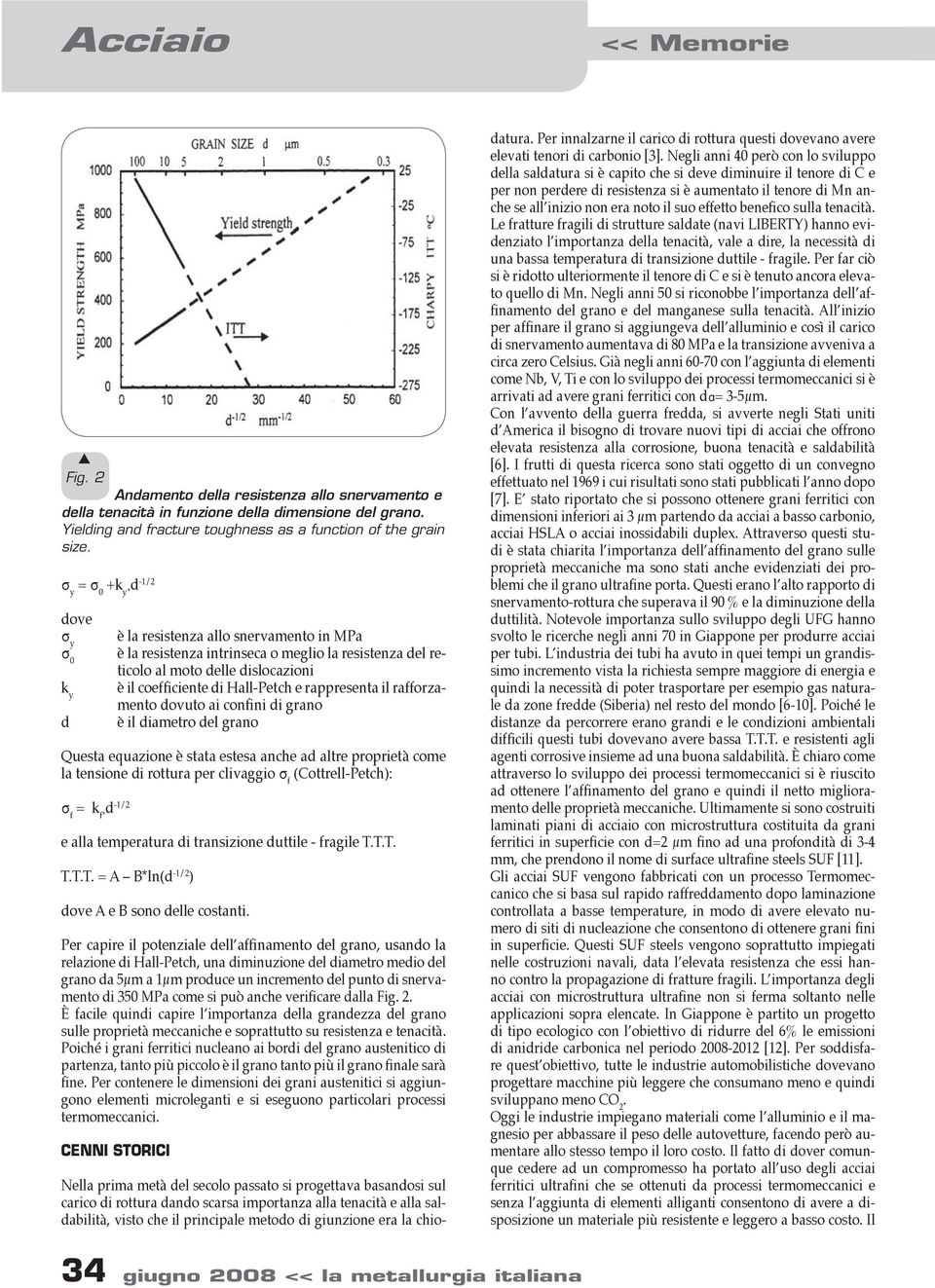 rappreenta il rafforzamento dovuto ai confini di grano è il diametro del grano Queta equazione è tata etea anche ad altre proprietà come la tenione di rottura per clivaggio ó f (Cottrell-Petch): ó f