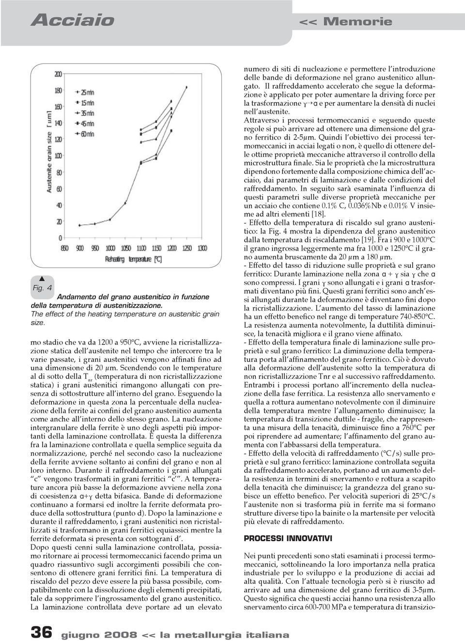 Queto ignifica che queti acciai hanno una reitenza allo nervamento circa 600-700 MPa e temperatura di tranizio Fig. 4 Andamento del grano autenitico in funzione della temperatura di autenitizzazione.