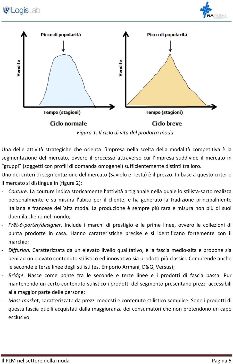 In base a questo criterio il mercato si distingue in (figura 2): Couture.