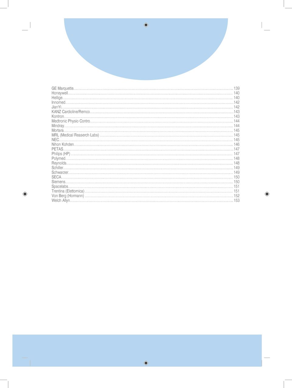 . 145 Nihon Kohden... 146 PETAS.. 147 Philips (HP) 147 Polymed... 148 Reynolds.. 148 Schiller.